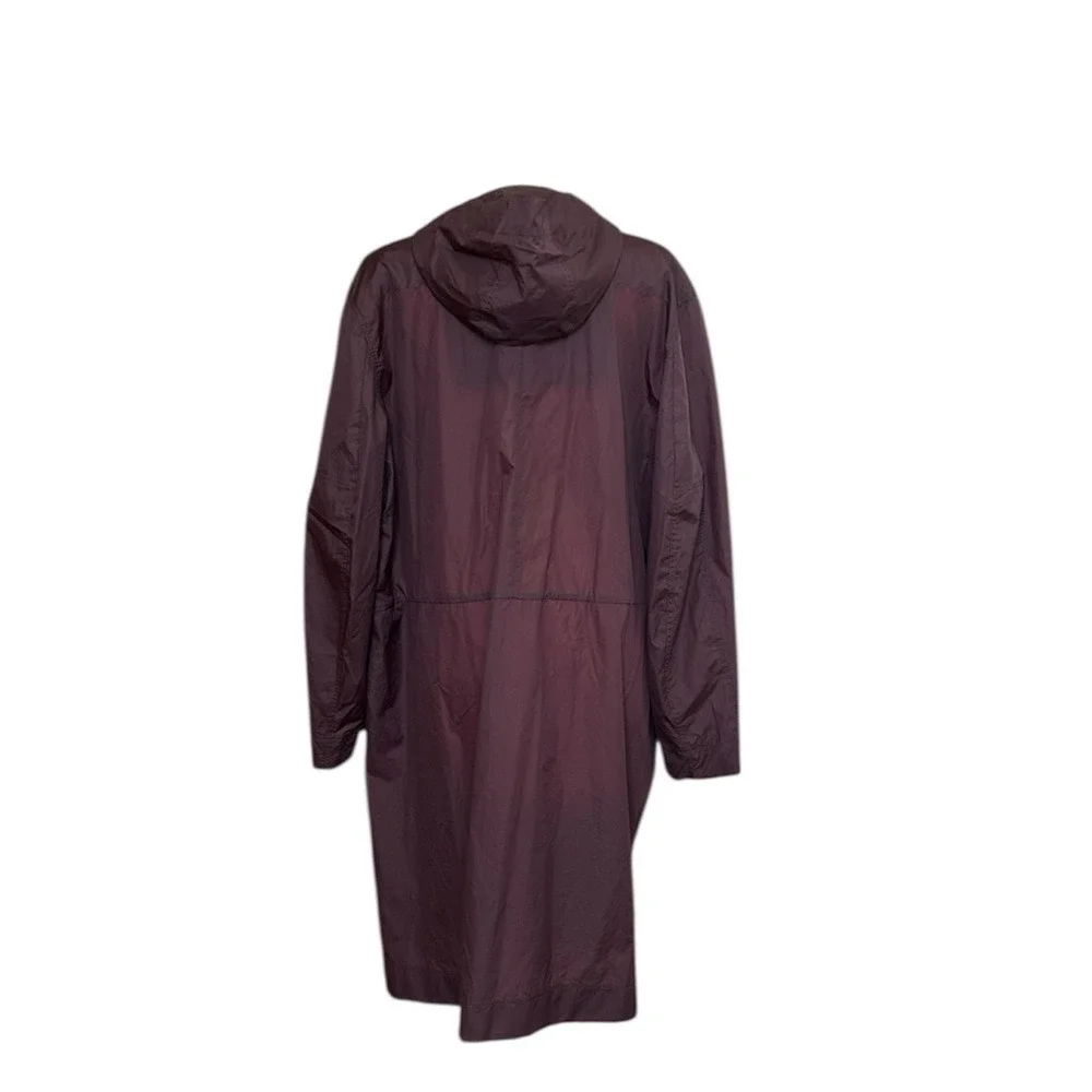 COS Men's Large Hooded‎ Packable Lightweight Anorak Dark Burgundy Purple/Black